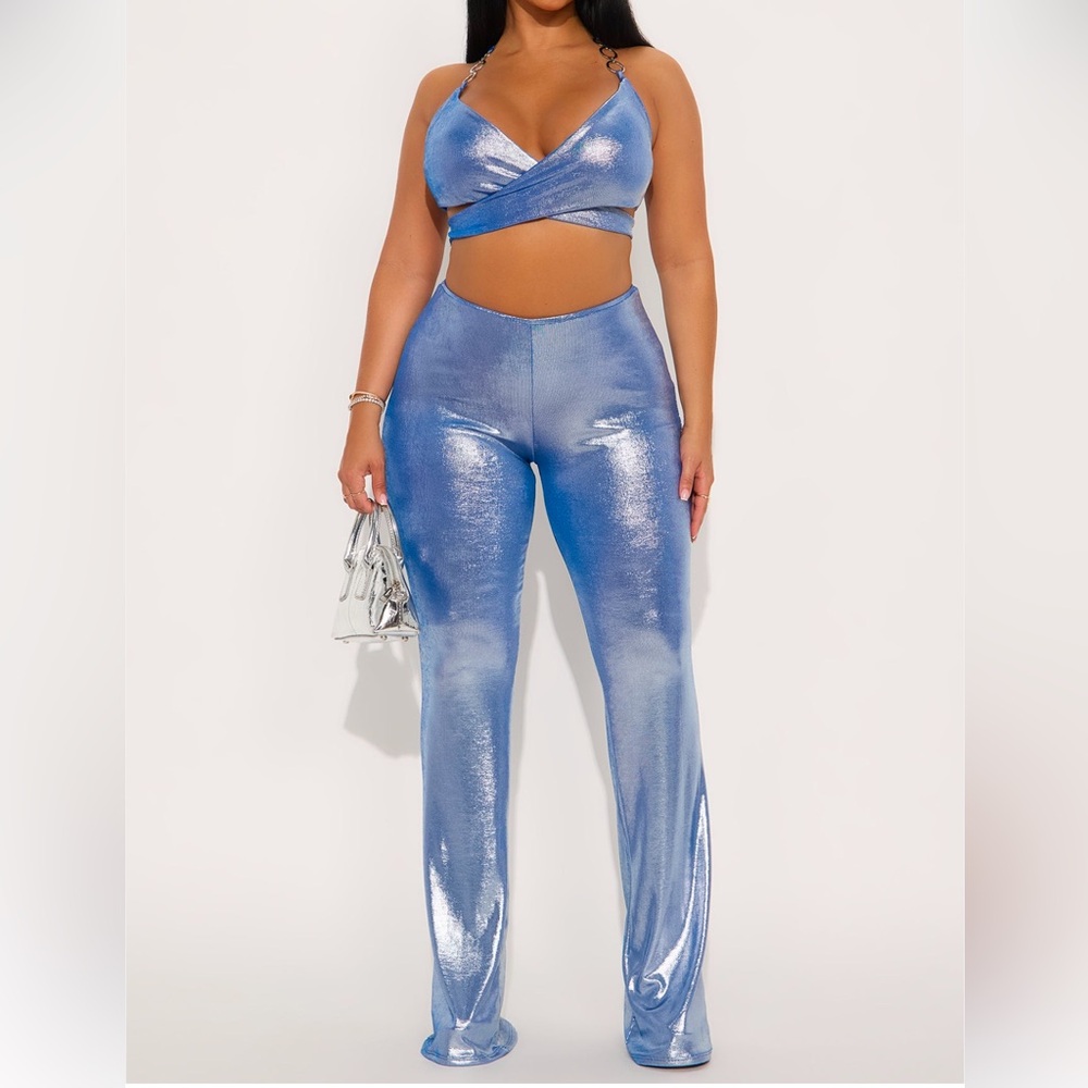 Aftershock Metallic Slinky Pant Set